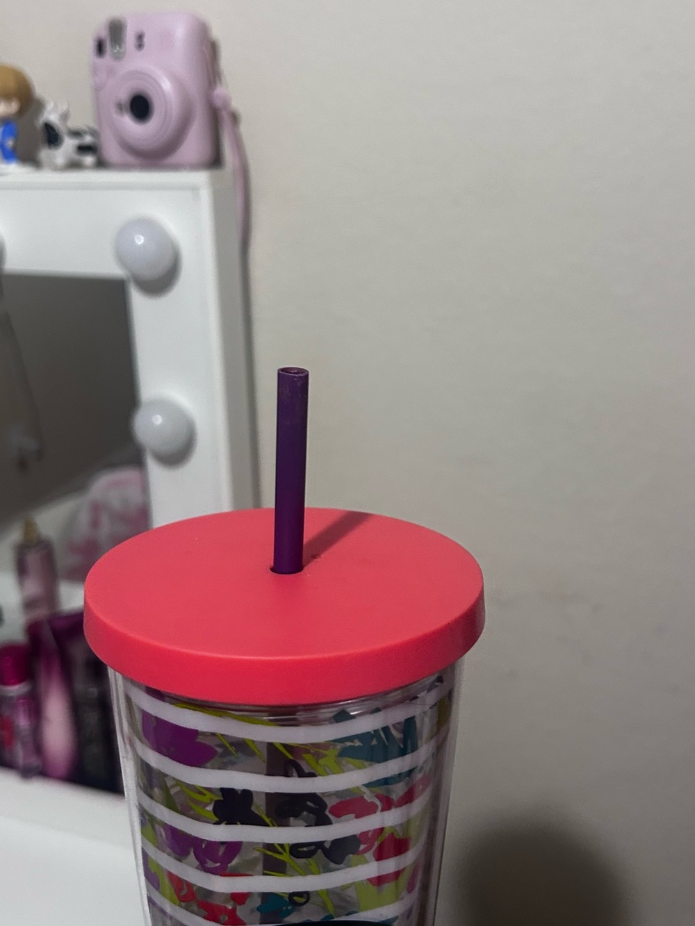Starbucks Pink Travel Cup with Purple Straw